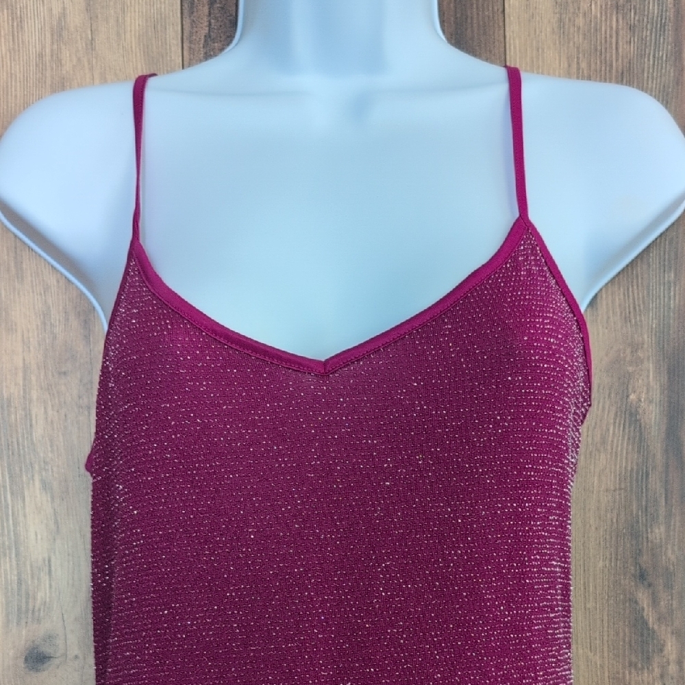 Express Fuchsia Sparkly Camisole Tank Top S